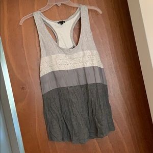 Express racerback grey tank size large
